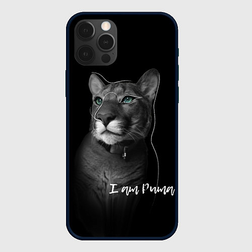 Чехол iPhone 12 Pro Max I am puma / 3D-Черный – фото 1