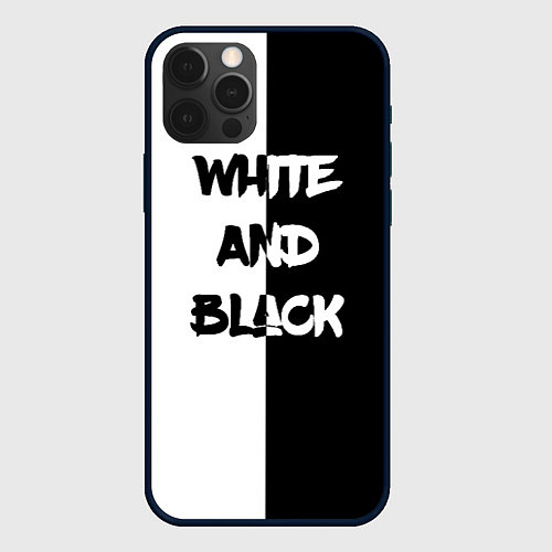 Чехол iPhone 12 Pro Max White and Black Белое и Чёрное / 3D-Черный – фото 1