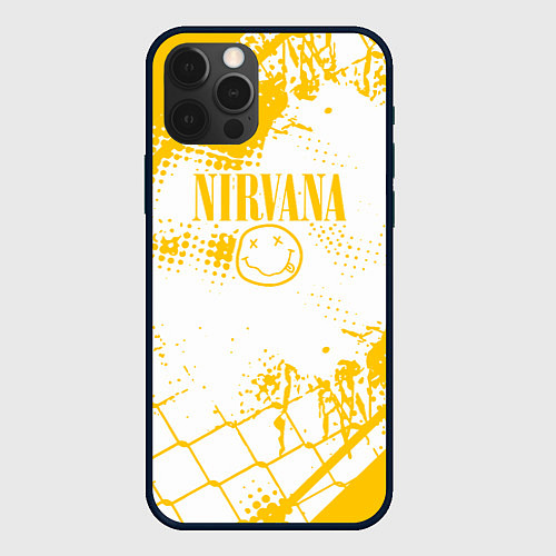 Чехол iPhone 12 Pro Max Nirvana - нирвана смайл / 3D-Черный – фото 1