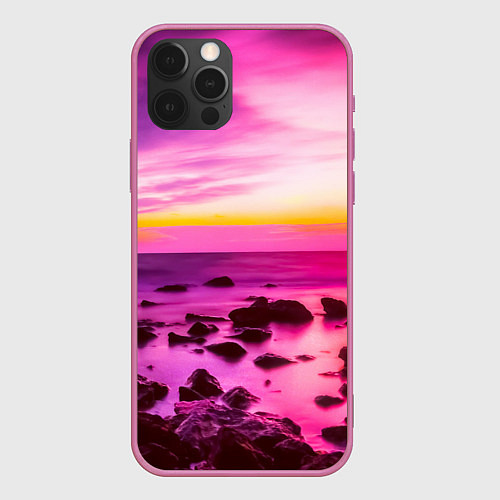 Чехол iPhone 12 Pro Max Just a sunset / 3D-Малиновый – фото 1