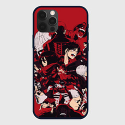 Чехол для iPhone 12 Pro Max АТАКА ТИТАНОВ КРАСНЫЙ фонAttack on Titan, цвет: 3D-черный