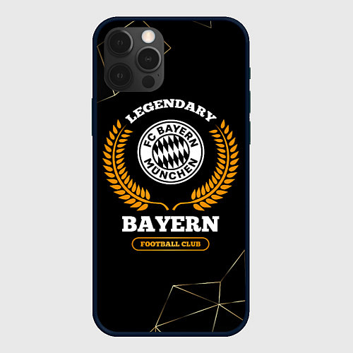 Чехол iPhone 12 Pro Max Лого Bayern и надпись Legendary Football Club на т / 3D-Черный – фото 1