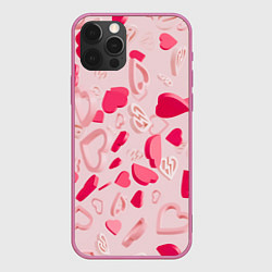 Чехол iPhone 12 Pro Max 3D hearts