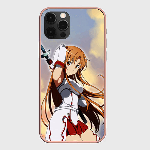 Чехол iPhone 12 Pro Max Асуна Юки - Sword Art Online / 3D-Светло-розовый – фото 1