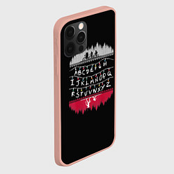 Чехол для iPhone 12 Pro Max Stranger Things Латиница, цвет: 3D-светло-розовый — фото 2