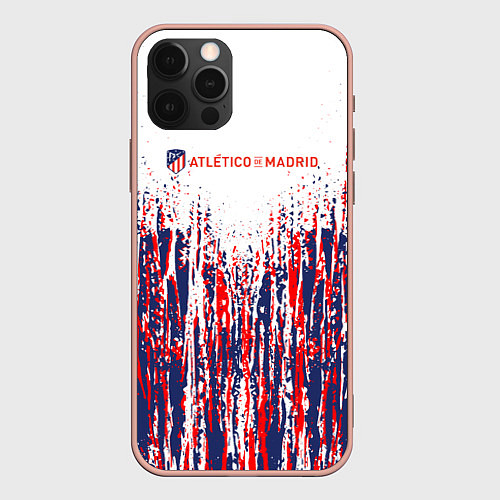 Чехол iPhone 12 Pro Max АТЛЕТИКО МАДРИД ATLETICO MADRID краска / 3D-Светло-розовый – фото 1