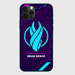 Чехол iPhone 12 Pro Max Символ Dead Space в неоновых цветах на темном фоне