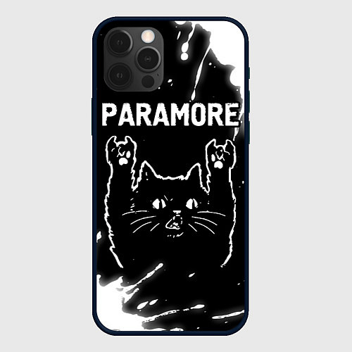 Чехол iPhone 12 Pro Max Группа Paramore и Рок Кот / 3D-Черный – фото 1