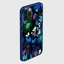 Чехол для iPhone 12 Pro Max Color summer night Floral pattern, цвет: 3D-тёмно-синий — фото 2