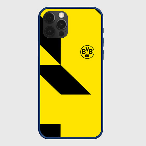 Чехол iPhone 12 Pro Max Фк боруссия - fc borussia logo / 3D-Тёмно-синий – фото 1