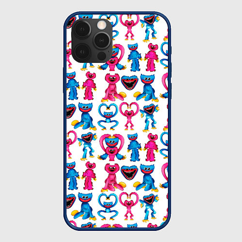 Чехол iPhone 12 Pro Max POPPY PLAYTIME HAGGY WAGGY AND KISSY MISSY PATTERN / 3D-Тёмно-синий – фото 1