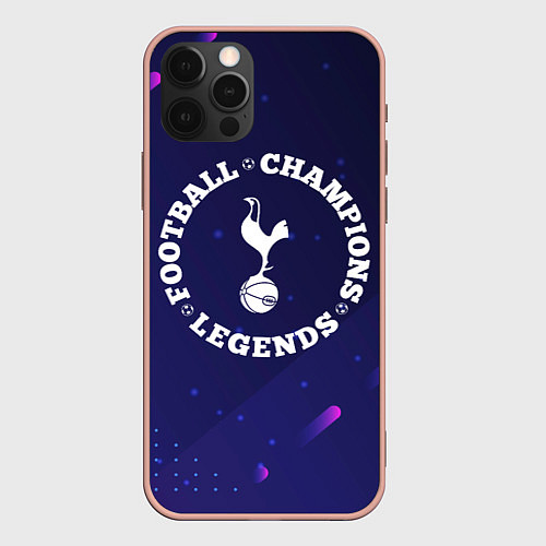 Чехол iPhone 12 Pro Max Символ Tottenham и круглая надпись Football Legend / 3D-Светло-розовый – фото 1