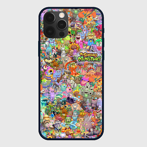 Чехол iPhone 12 Pro Max MY SINGING MONSTERS Все персонажи / 3D-Черный – фото 1