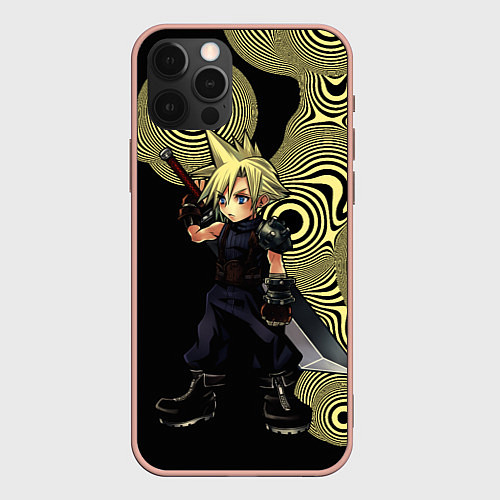 Чехол iPhone 12 Pro Max Клауд Страйф из dissidia final fantasy / 3D-Светло-розовый – фото 1