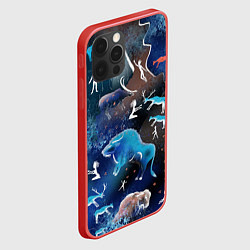 Чехол для iPhone 12 Pro Max Альтернативная Альтамира синяя, цвет: 3D-красный — фото 2