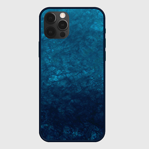 Чехол iPhone 12 Pro Max Синий абстрактный мраморный узор / 3D-Черный – фото 1