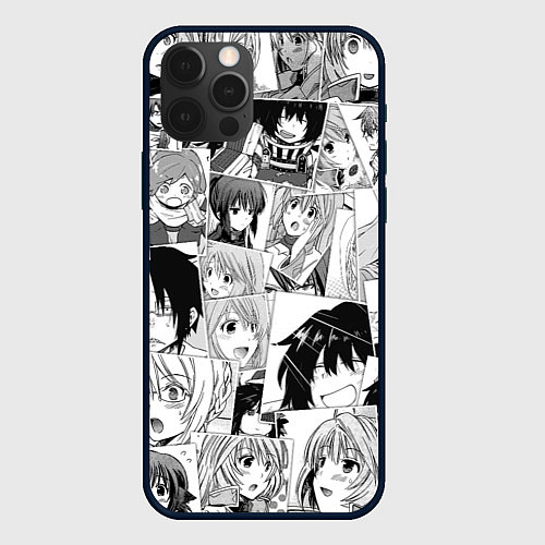 Чехол iPhone 12 Pro Max Log Horizon pattern / 3D-Черный – фото 1