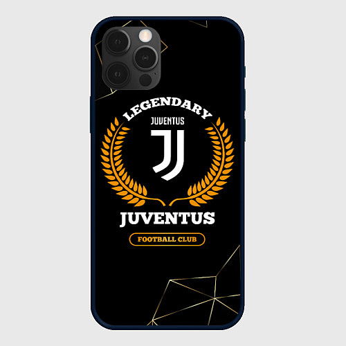 Чехол iPhone 12 Pro Max Лого Juventus и надпись Legendary Football Club на / 3D-Черный – фото 1
