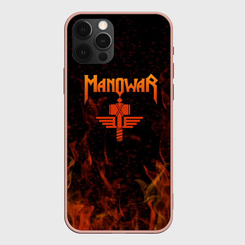 Чехол iPhone 12 Pro Max Manowar ПЛАМЯ / 3D-Светло-розовый – фото 1