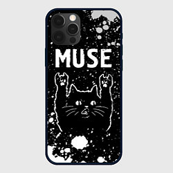 Чехол для iPhone 12 Pro Max Группа Muse и Рок Кот, цвет: 3D-черный