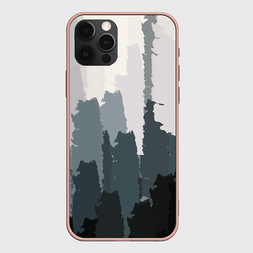 Чехол iPhone 12 Pro Max Мрачный город / 3D-Светло-розовый – фото 1