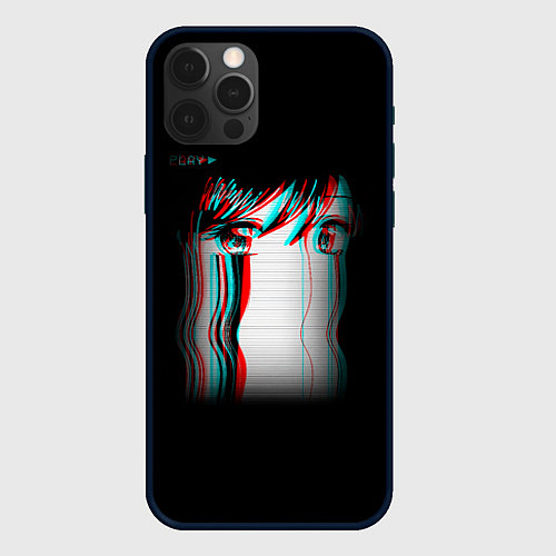 Чехол iPhone 12 Pro Max Sad Neon Girl / 3D-Черный – фото 1