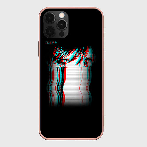 Чехол iPhone 12 Pro Max Sad Neon Girl / 3D-Светло-розовый – фото 1