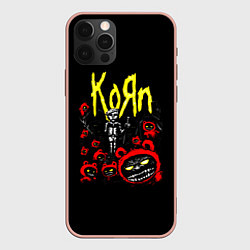 Чехол для iPhone 12 Pro Max KoЯn - Korn, цвет: 3D-светло-розовый