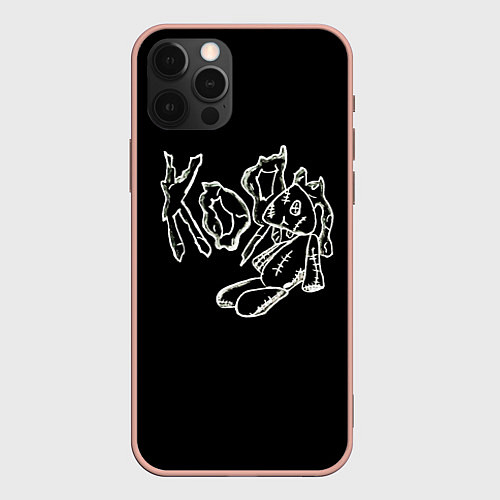 Чехол iPhone 12 Pro Max KoЯn Korn рисунок / 3D-Светло-розовый – фото 1