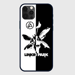 Чехол iPhone 12 Pro Max Linkin Park логотип черно-белый