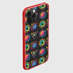 Чехол для iPhone 12 Pro Max Геометрический яркий глитч, цвет: 3D-красный — фото 2