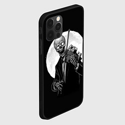 Чехол для iPhone 12 Pro Max Скелет скрипач под полной луной, цвет: 3D-черный — фото 2