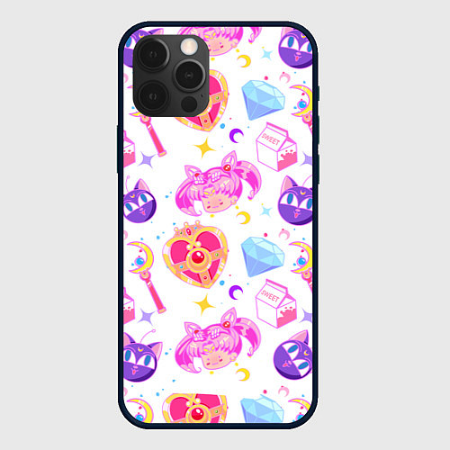 Чехол iPhone 12 Pro Max Сейлор Мун Sailor Moon / 3D-Черный – фото 1