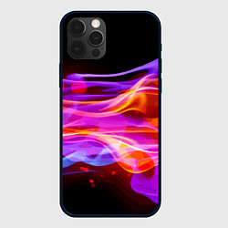 Чехол для iPhone 12 Pro Max Abstract colorful waves, цвет: 3D-черный