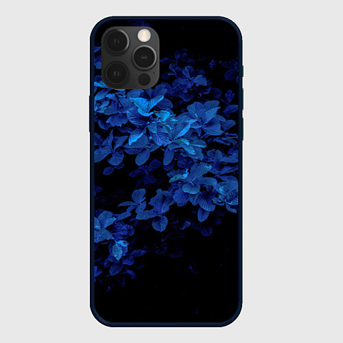 Чехол iPhone 12 Pro Max BLUE FLOWERS Синие цветы / 3D-Черный – фото 1