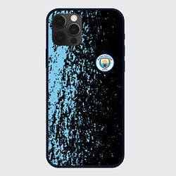 Чехол для iPhone 12 Pro Max Manchester city манчестер сити голубые брызги, цвет: 3D-черный