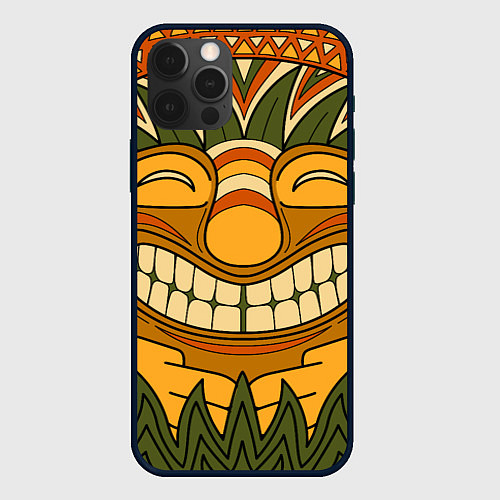 Чехол iPhone 12 Pro Max Polynesian tiki LUCKY / 3D-Черный – фото 1