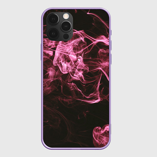 Чехол iPhone 12 Pro Max Неоновые пары дыма - Розовый / 3D-Сиреневый – фото 1
