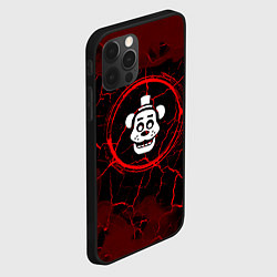 Чехол для iPhone 12 Pro Max Символ FNAF и краска вокруг на темном фоне, цвет: 3D-черный — фото 2