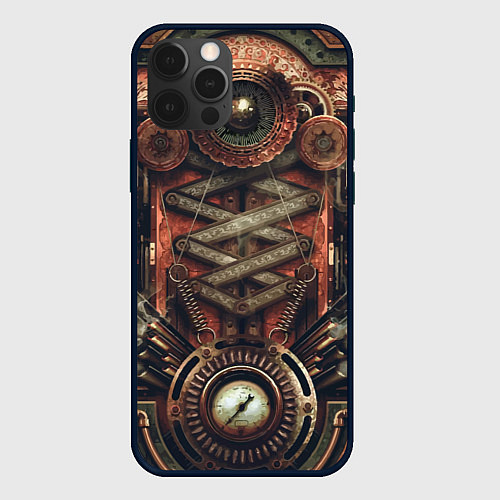 Чехол iPhone 12 Pro Max Mechanical device in Steampunk Retro style / 3D-Черный – фото 1