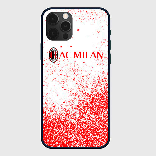 Чехол iPhone 12 Pro Max Ac milan красные брызги / 3D-Черный – фото 1