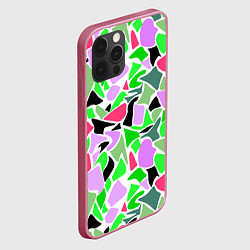 Чехол для iPhone 12 Pro Max Abstract pattern green pink spots, цвет: 3D-малиновый — фото 2