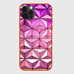 Чехол для iPhone 12 Pro Max Треугольная стена, цвет: 3D-красный