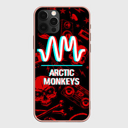 Чехол для iPhone 12 Pro Max Arctic Monkeys Rock Glitch, цвет: 3D-светло-розовый