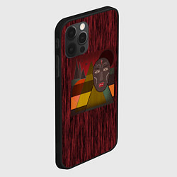 Чехол для iPhone 12 Pro Max Африканская маска African mask ethnic illustration, цвет: 3D-черный — фото 2