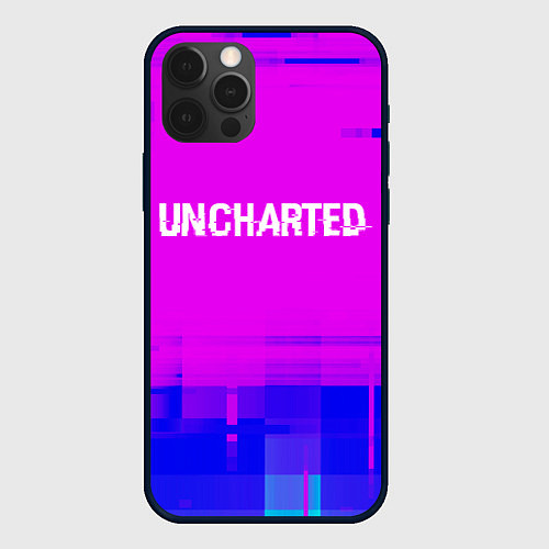 Чехол iPhone 12 Pro Max Uncharted Glitch Text Effect / 3D-Черный – фото 1