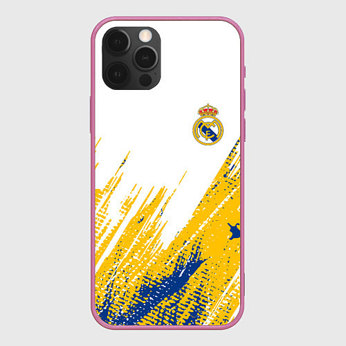 Чехол iPhone 12 Pro Max Real madrid краска / 3D-Малиновый – фото 1