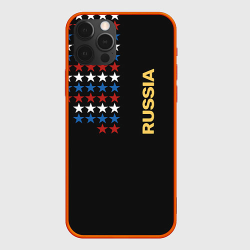 Чехол iPhone 12 Pro Max Russia - Россия звёзды / 3D-Красный – фото 1