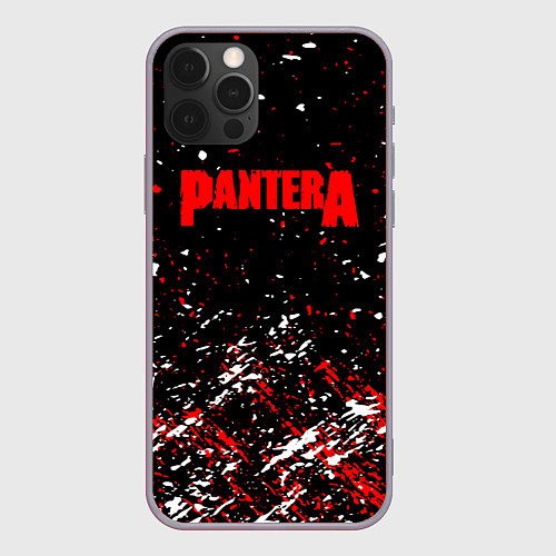 Чехол iPhone 12 Pro Max Pantera пантера брызги красок / 3D-Серый – фото 1