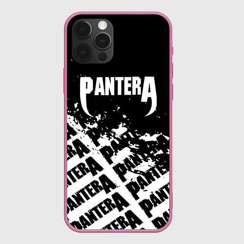 Чехол iPhone 12 Pro Max Пантера pantera паттерн / 3D-Малиновый – фото 1